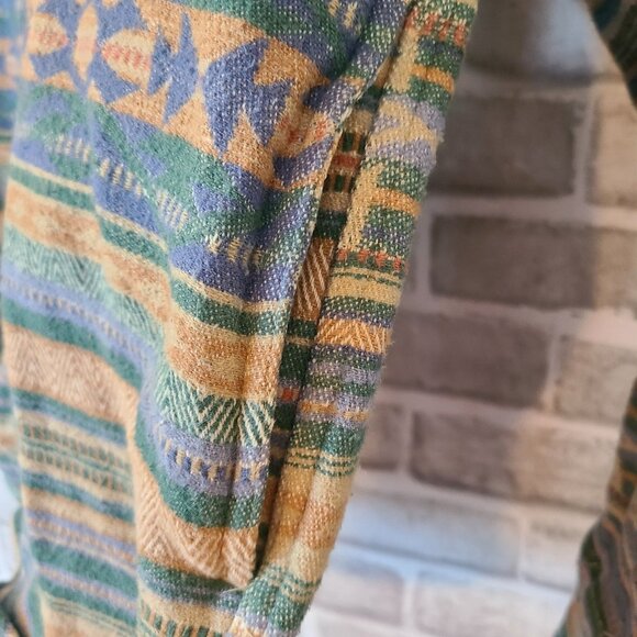 Lucky Brand Southwestern Navajo Print Chamois Flannel Shirt Jacket Mens XL - Picture 5 of 8